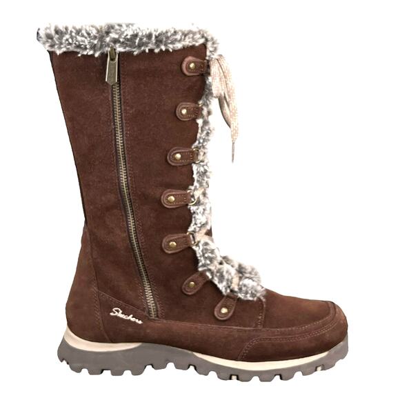 Vintage Y2K Skechers Grand Jams Brown Suede Lace Up Winter Boot Size US 8 - Picture 12 of 12